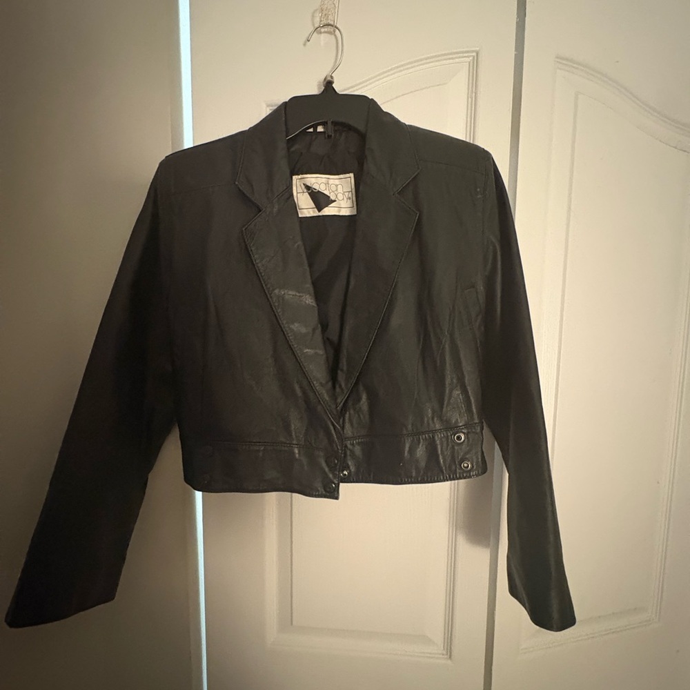 Vintage 80s Cropped Leather Jacket